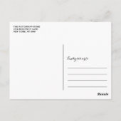 Carte Postale Calligraphie Script Mariage Merci Postcard II (Dos)