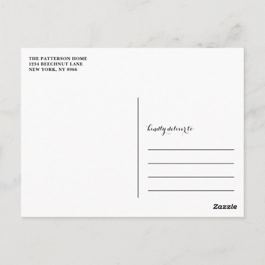 Carte Postale Calligraphie Script Mariage Merci Postcard II (Dos)