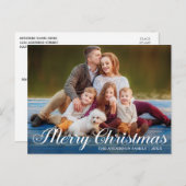 Carte Postale Calligraphie Script Photo Merry Christmas Star (Devant / Derrière)