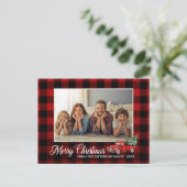 Carte Postale Calligraphie Script Photo Red Plaid Red Truck (Debout devant)