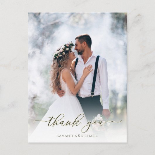 Carte Postale Calligraphie Script Simple Élégant Deux Photo Mode (Devant)