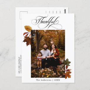 Carte Postale Calligraphie Script Thanksgiving Photo personnalis