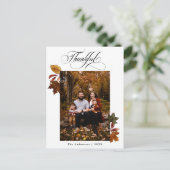 Carte Postale Calligraphie Script Thanksgiving Photo personnalis (Debout devant)