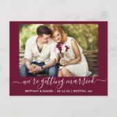 Carte Postale Calligraphie Se Marier Enregistrer La Date Bourgog (Devant)