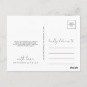 Carte Postale Calligraphie simple élégante de remerciement (Dos)