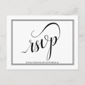 Carte Postale Calligraphie simple et élégante Mariage RSVP (Devant)