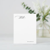 Carte Postale Calligraphie simple Mariage photo Merci Postcar (Debout devant)