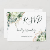 Carte Postale Calligraphie simple Verdure rustique Mariage flora (Devant / Derrière)