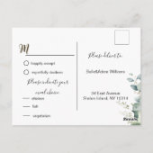 Carte Postale Calligraphie simple Verdure rustique Mariage flora (Dos)