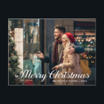 Carte Postale Calligraphie Star Merry Christmas Couple Photo<br><div class="desc">Calligraphie moderne Script Star Merry Christmas Couple Photo Carte postale</div>