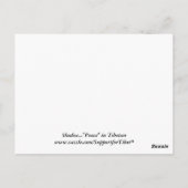 Carte Postale Calligraphie tibétaine de "paix" (Dos)