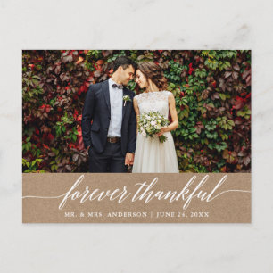 Carte Postale Calligraphie Toujours Reconnaissant Mariage Kraft