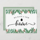 Carte Postale Calligraphie verte de Noël Faire-part mobile (Devant / Derrière)
