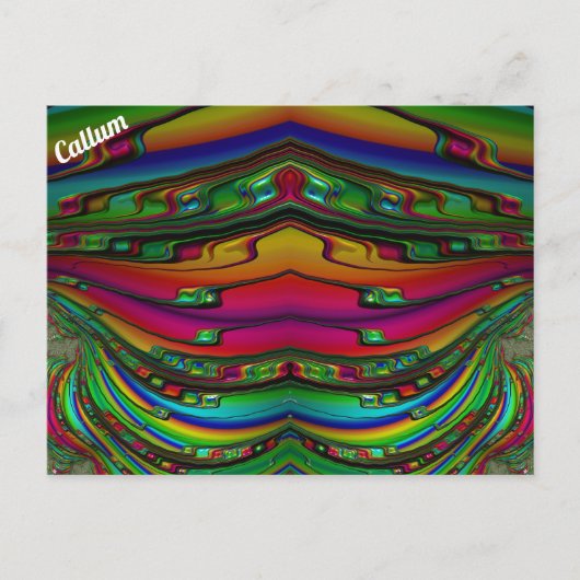 Carte Postale CALLUM ~ Motif de conception fractale 3D ~ Multico (Devant)
