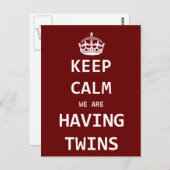 Carte Postale Calme nous avons des jumeaux (Devant / Derrière)