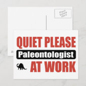 Carte Postale Calme S'Il Vous Plaît Paléontologue Au Travail (Devant / Derrière)