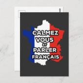 Carte Postale Calmez Vous et parler en Français (Devant / Derrière)