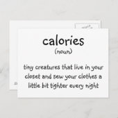 Carte Postale calories (Devant / Derrière)