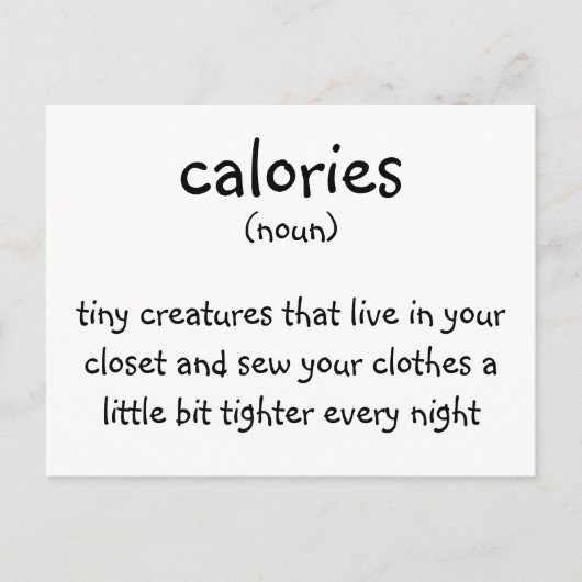 Carte Postale calories (Devant)
