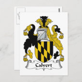 Carte Postale Calvert Family Crest (Devant / Derrière)
