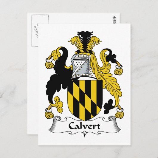 Carte Postale Calvert Family Crest (Devant / Derrière)