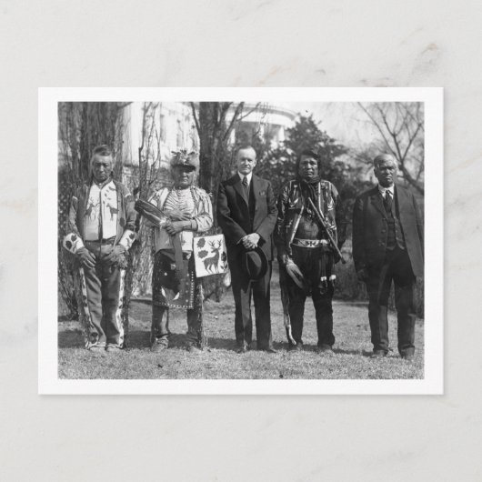 Carte Postale Calvin Coolidge avec des Indiens d'Osage Photo (Devant)