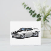 Carte Postale Camaro noir-blanc 1969 (Debout devant)