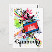 Carte Postale Cambodge des fleurs (Devant / Derrière)