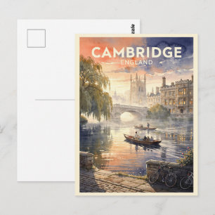 Carte Postale Cambridge Angleterre Voyage Vintage
