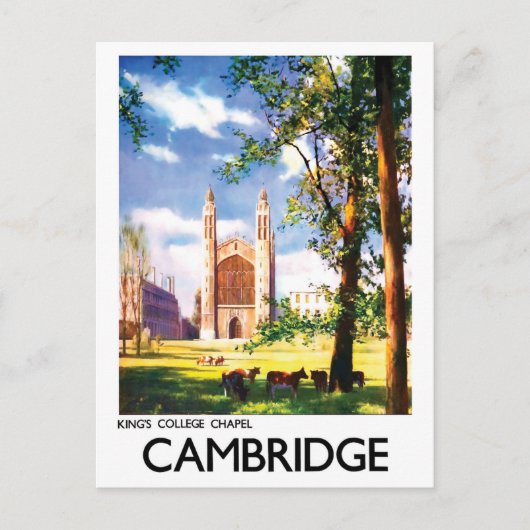 Carte Postale Cambridge, chapelle du King's College, Royaume-Uni (Devant)