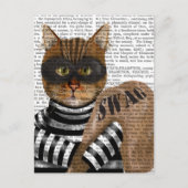 Carte Postale Cambriolage de chat (Devant)