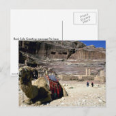 Carte Postale Camel devant le Théâtre Romain, Jordanie (Devant / Derrière)