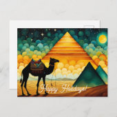 Carte Postale Camel du désert Pyramides égyptiennes (Devant / Derrière)