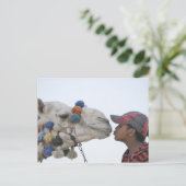 Carte Postale Camel et garçon (Debout devant)