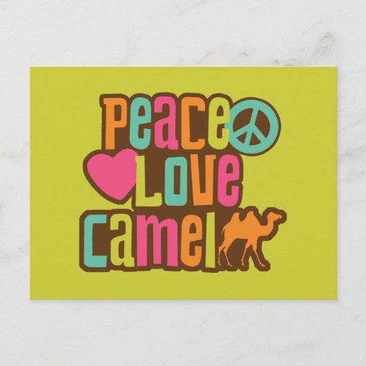 Carte Postale Camel Peace Love (Devant)