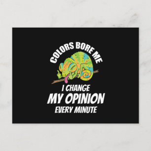 Carte Postale Caméléon- Je change souvent d'avis