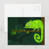 Carte Postale Caméléon mignon vert (Devant / Derrière)