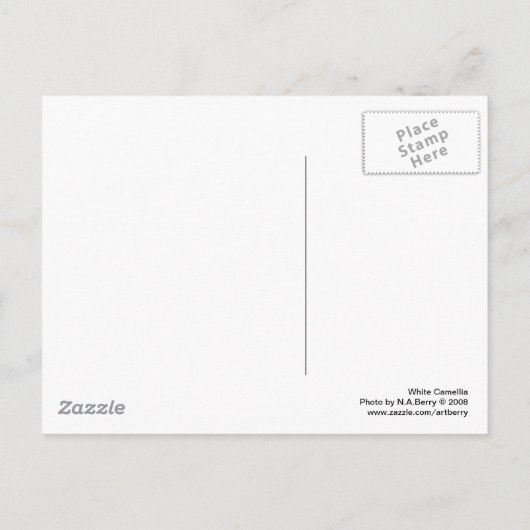 Carte Postale Camellia blanche (Dos)