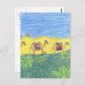 Carte Postale Camels colorés (Devant / Derrière)