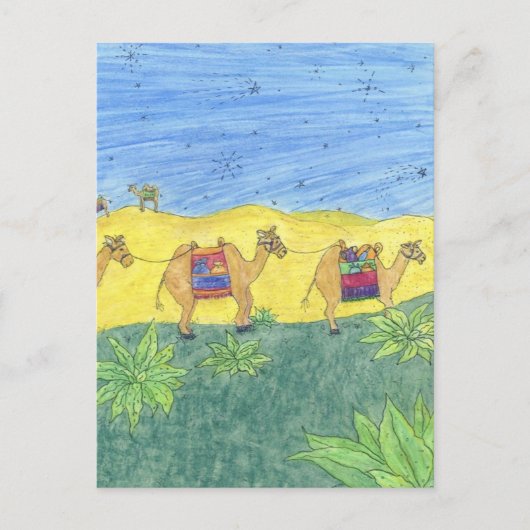 Carte Postale Camels colorés (Devant)