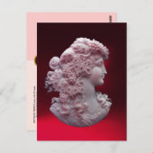 CARTE POSTALE CAMEO ANTIQUE, DAME AUX RAISONS (Devant / Derrière)