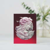 CARTE POSTALE CAMEO ANTIQUE, DAME DE LUNE DE NUIT AVEC OWL (Debout devant)