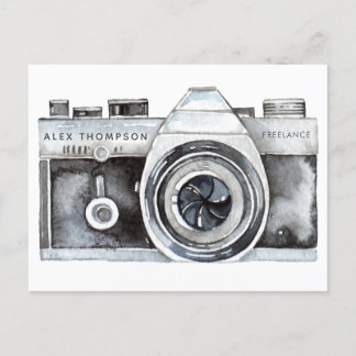 Carte Postale Caméra aquarelle Photographe professionnel Busine