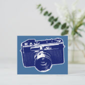 Carte Postale Caméra d'art pop bleu (Debout devant)
