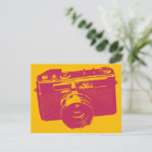Carte Postale Caméra d'art pop orange et rouge (Debout devant)