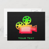 Carte Postale Caméra de cinéma élégante (Devant / Derrière)