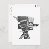 Carte Postale Caméra de télévision Studio des années 1940 ou 195 (Devant / Derrière)