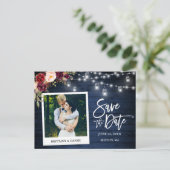 Carte Postale Caméra Instantanée Bleu Bois Floral Concasseurs Éc (Debout devant)