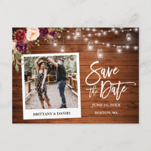 Carte Postale Caméra Instantanée Bois Jarres Florales Économisez