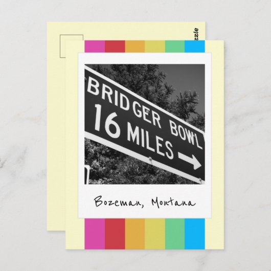 Carte postale Caméra instantanée Bridger Bowl Retr (Devant / Derrière)